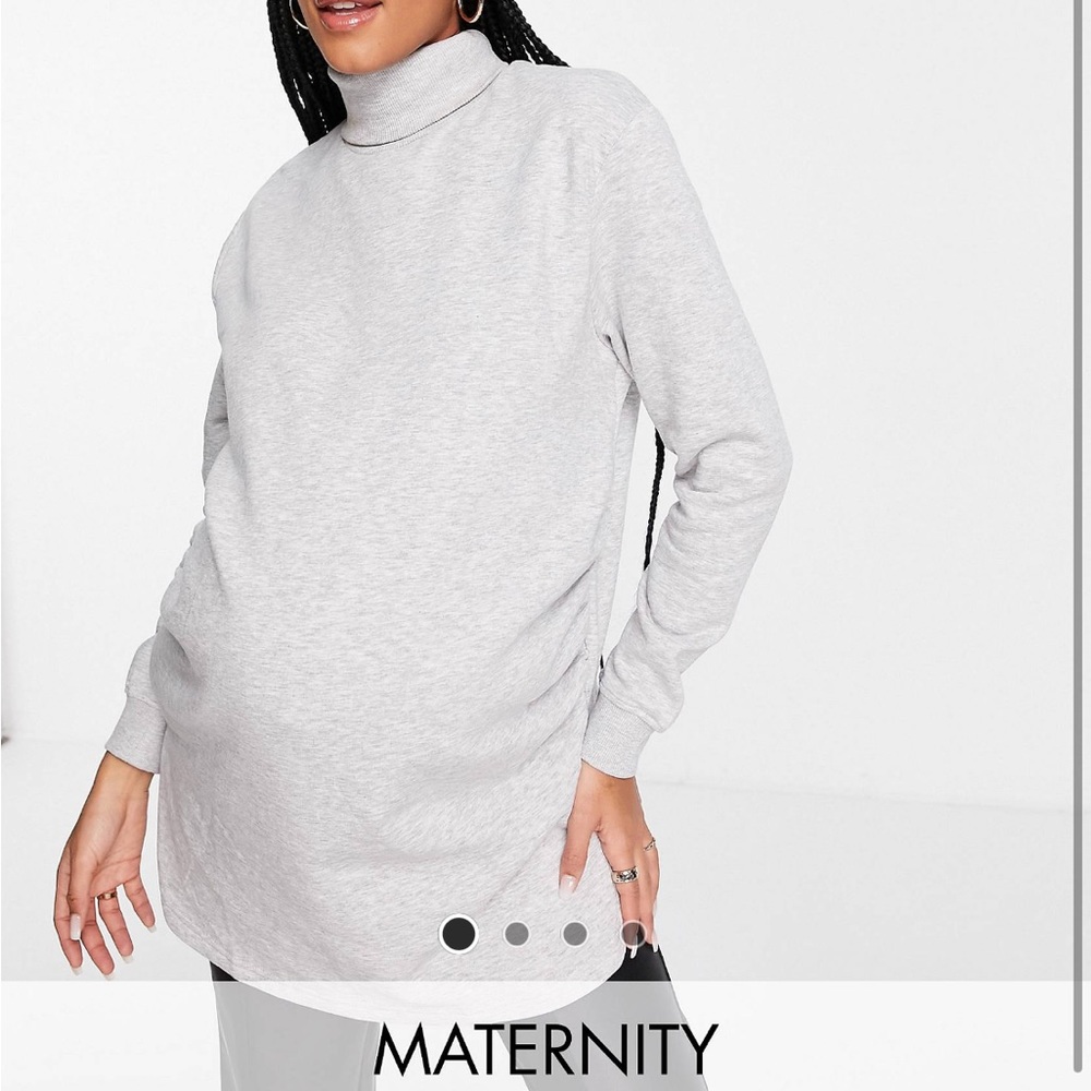 ASOS Threadbare Maternity Sweatshirt Sweater Turtleneck Gray M/L
